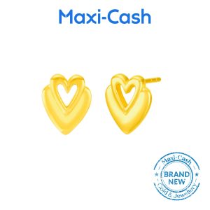 Double Hearts Earrings in 916 Gold (2.4gm)