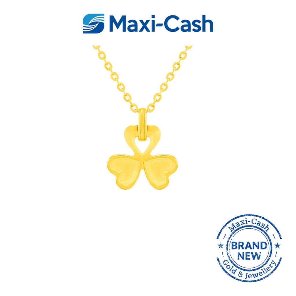 Heart Clover Necklace in 916 Gold