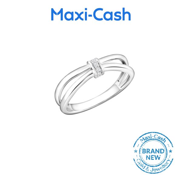 Diamond Radiant Loop Ring in 14k White Gold