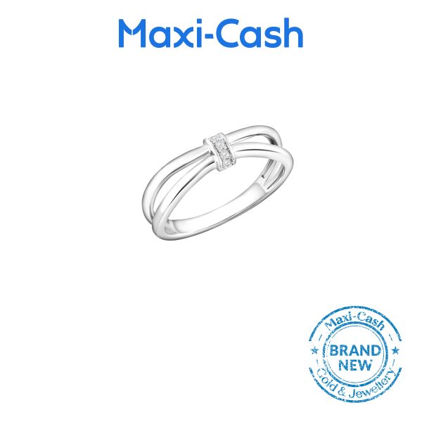 Diamond Radiant Loop Ring in 14k White Gold