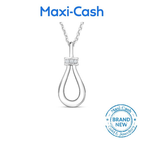 Diamond Radiant Loop Pendant in 14k White Gold