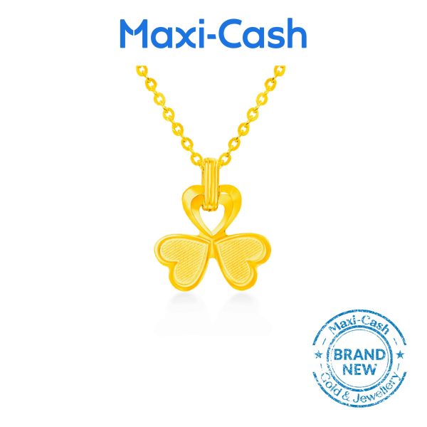 Heart Clover Necklace in 916 Gold