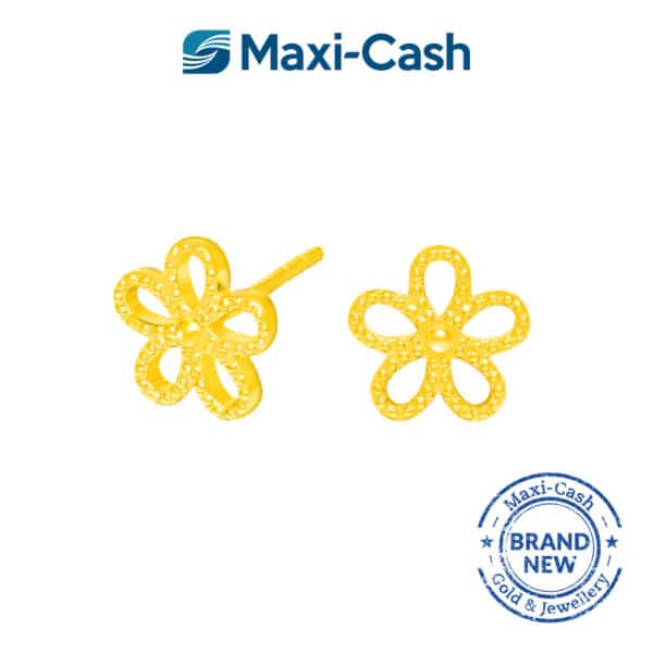 Dainty Daisy Earrings in 916 Gold