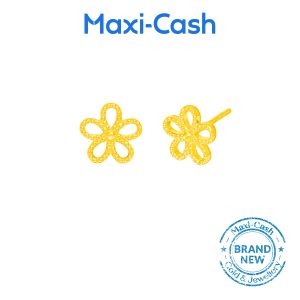 Dainty Daisy Earrings in 916 Gold