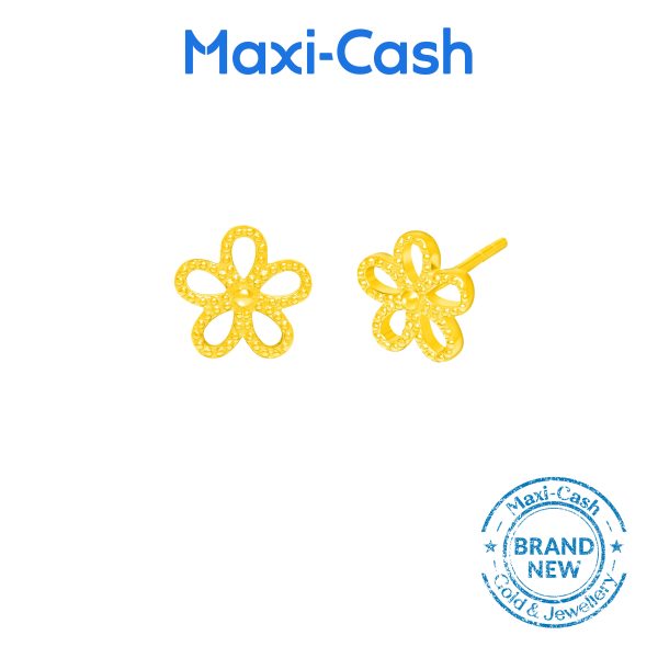 Dainty Daisy Earrings in 916 Gold