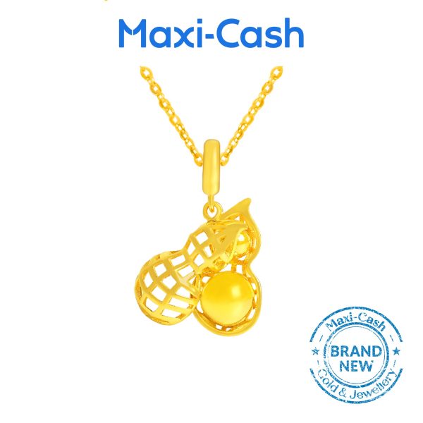 Longevity Peanut Pendant in 916 Gold