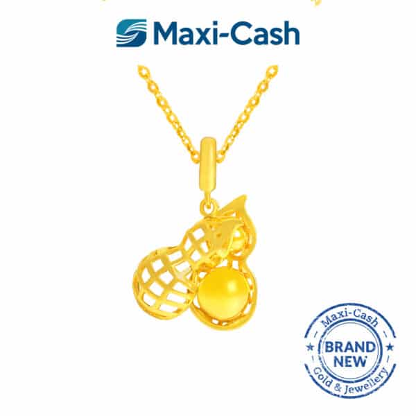 Longevity Peanut Pendant in 916 Gold