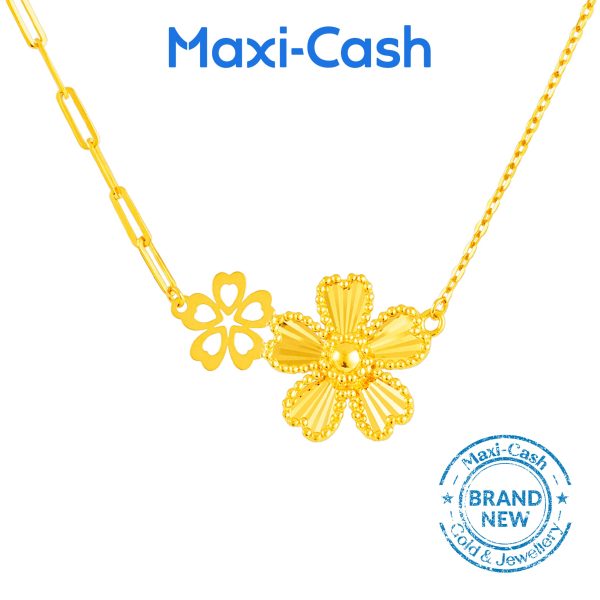 Duet Flora Necklace in 916 Gold