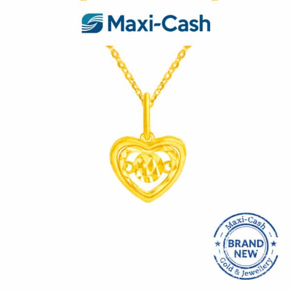 Dazzle Heart Dancing Pendant in 916 Gold