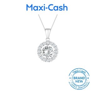 True Carat Diamond Nuevo Round Radiance Pendant in 18k White Gold