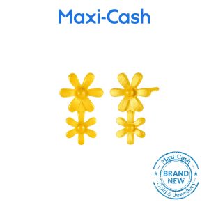 Daisy Delight Earrings in 999 Gold
