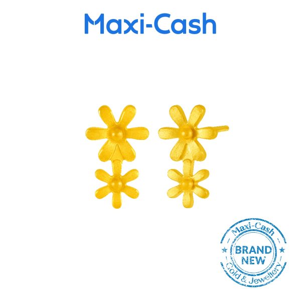 Daisy Delight Earrings in 999 Gold