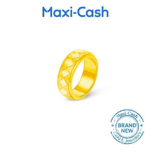 Golden Facets Couple Ring in 999 Gold