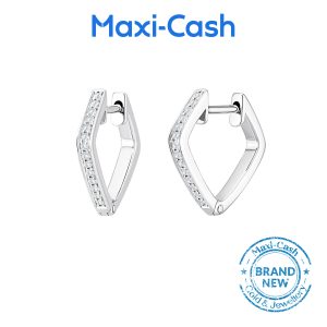 Geometry Whimsy Earrings in 14k White Gold