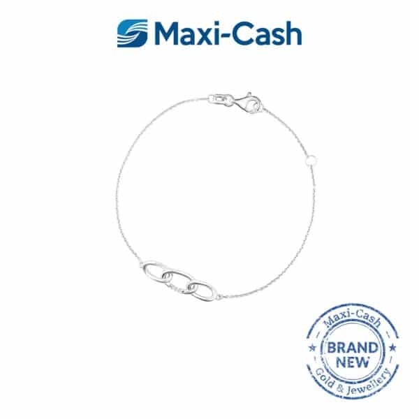 Diamond Trinity Links Bracelet in 14k White Gold