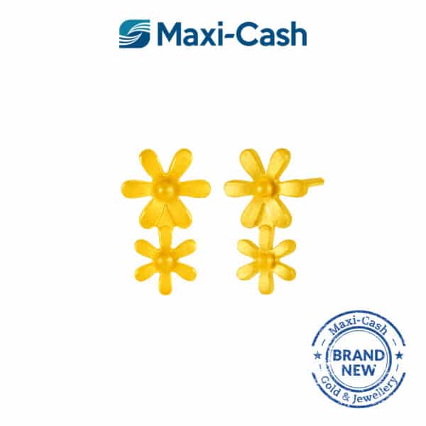 Daisy Delight Earrings in 999 Gold