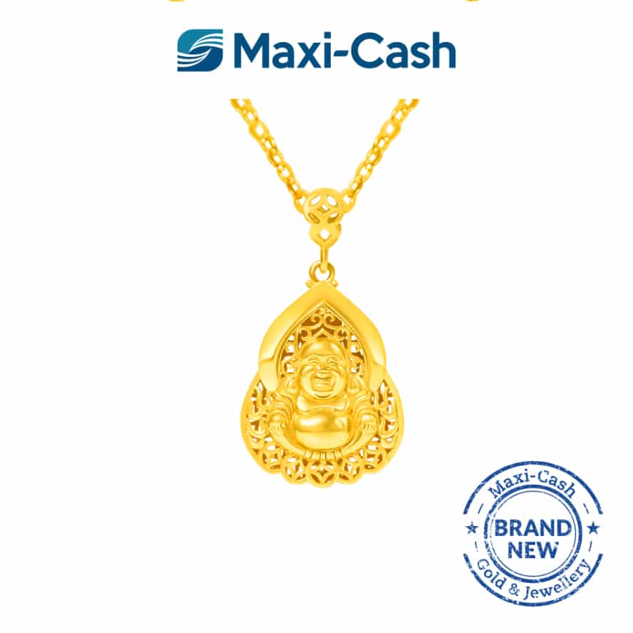 Laughing Buddha Pendant in 916 Gold Maxi Cash