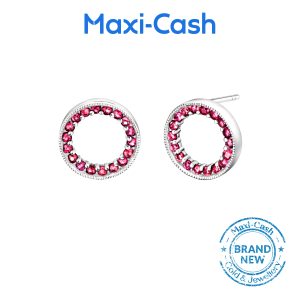 Ruby Stud Earrings in 18K White Gold
