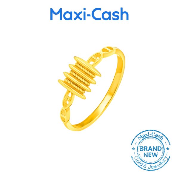 Golden Barrel Ring in 916 Gold