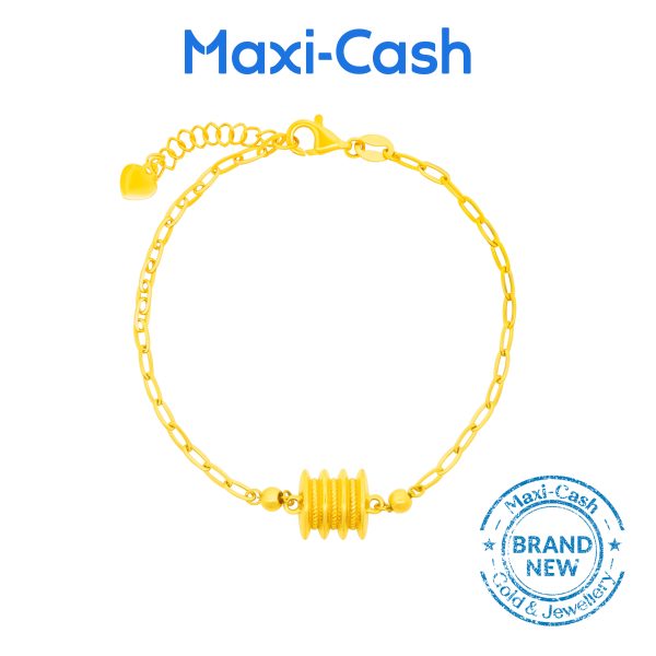 Golden Barrel Bracelet in 916 Gold