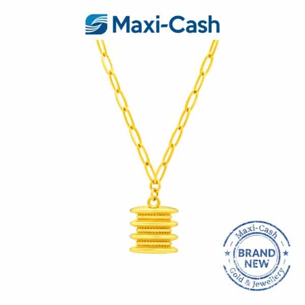 Golden Barrel Necklace in 916 Gold