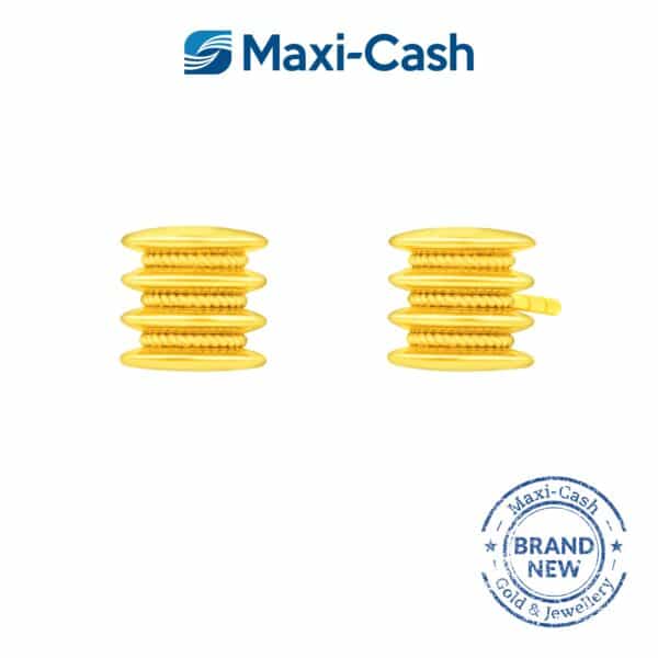 Golden Barrel Earrings in 916 Gold