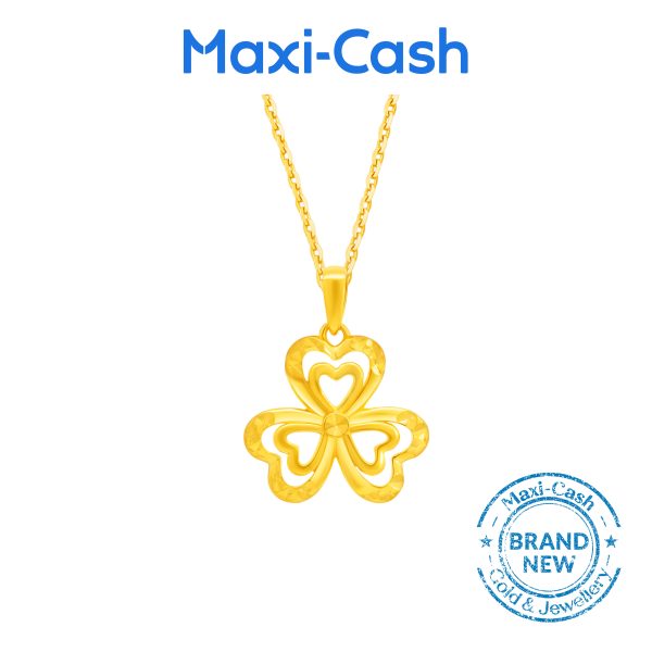 Twin Clover Pendant in 916 Gold