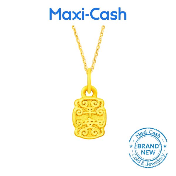 Blessing Ping An Fu Pendant in 999 Gold