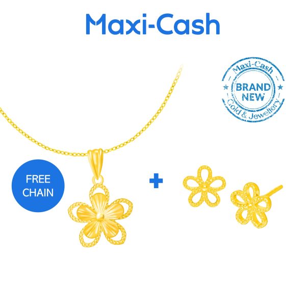 Blooming Pendant and Earrings Bundle Deal