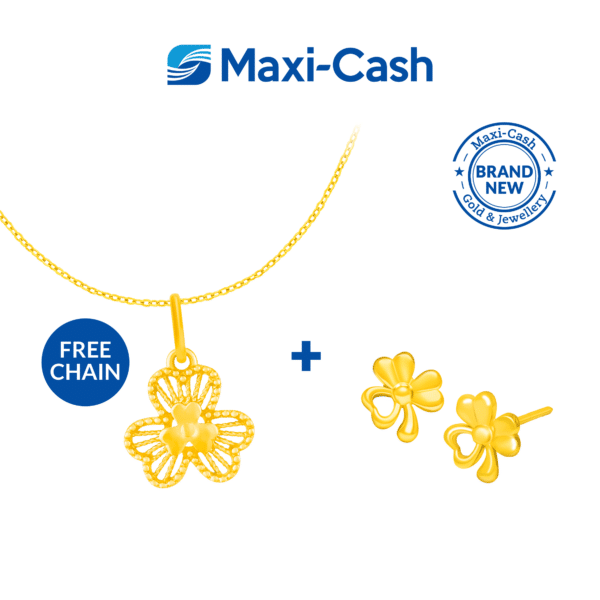 Clover Pendant and Earrings Bundle Deal