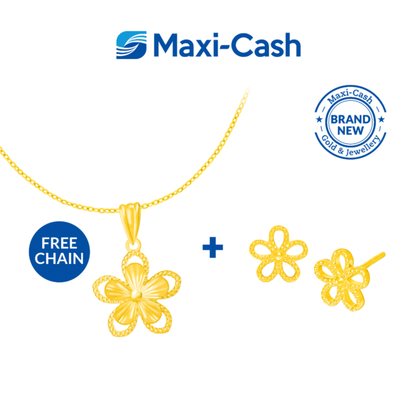 Blooming Pendant and Earrings Bundle Deal