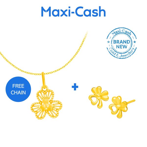 Clover Pendant and Earrings Bundle Deal