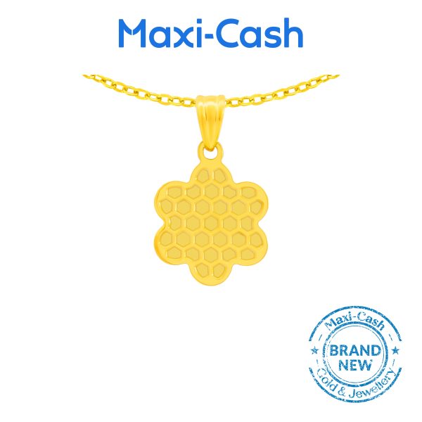 Honeycomb Petal Pendant in 916 Gold