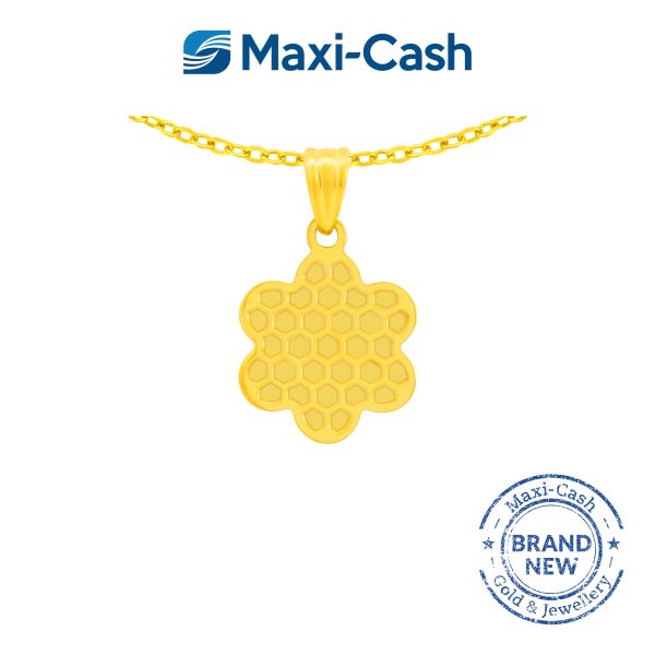 Honeycomb Petal Pendant in 916 Gold