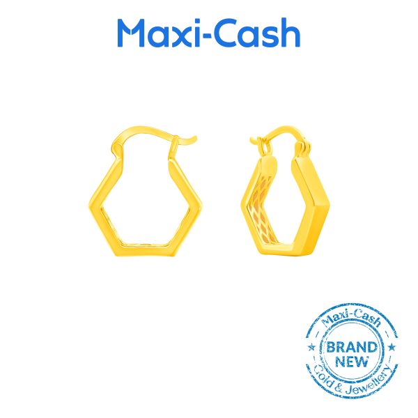Golden Geometry Earrings in 916 Gold