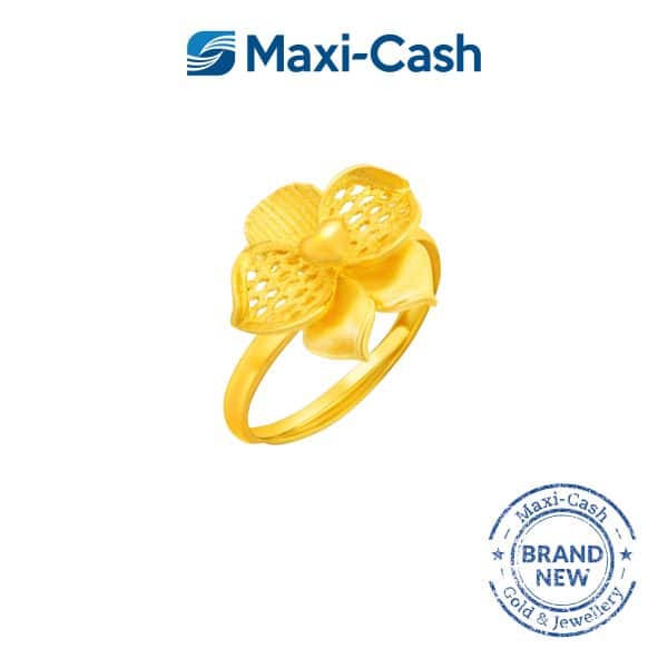 Orchid Elegance Ring in 999 Gold