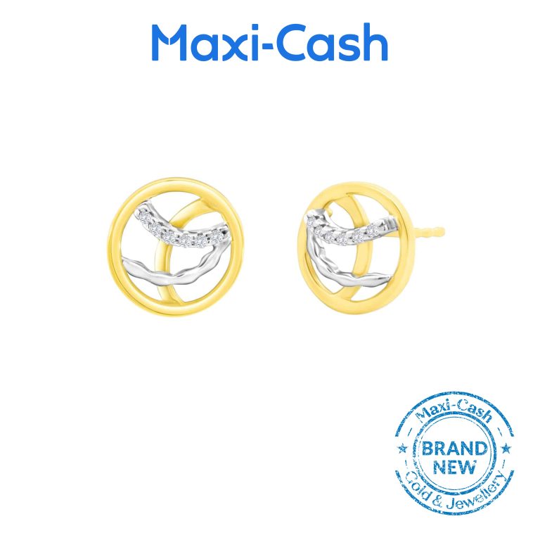 Diamond Circle Dreams Earrings in 14K Yellow Gold