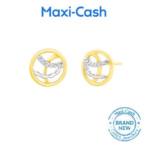 Diamond Circle Dreams Earrings in 14K Yellow Gold