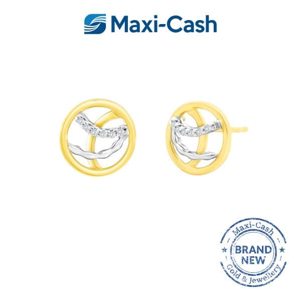 Diamond Circle Dreams Earrings in 14K Yellow Gold