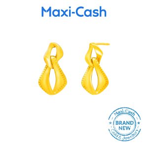Gold Interlace Earrings in 916 Gold