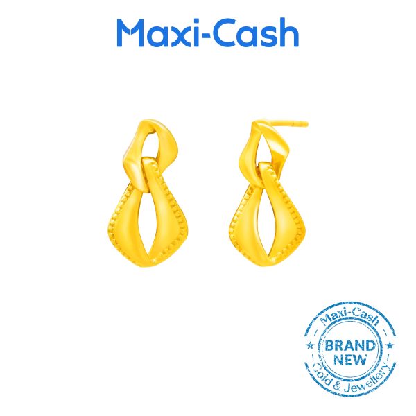 Gold Interlace Earrings in 916 Gold
