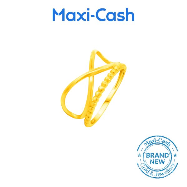 Beaded Infinity Ring in 916 Gold