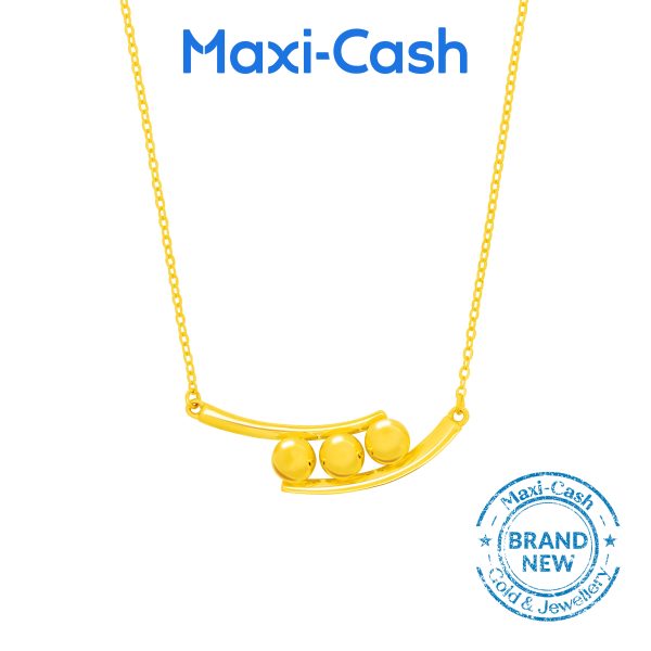 Trio Beads Necklace in 916 Gold
