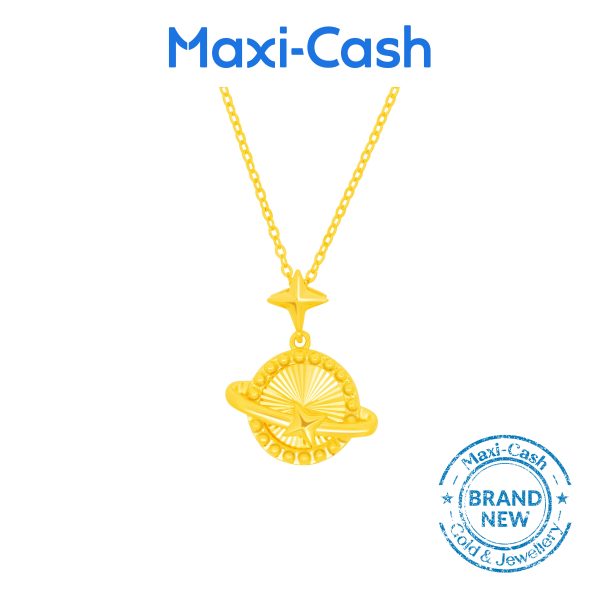 Golden Planet Necklace in 916 Gold