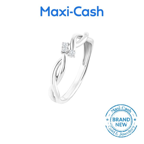 Diamond Intertwined Love Ring in 14K White Gold