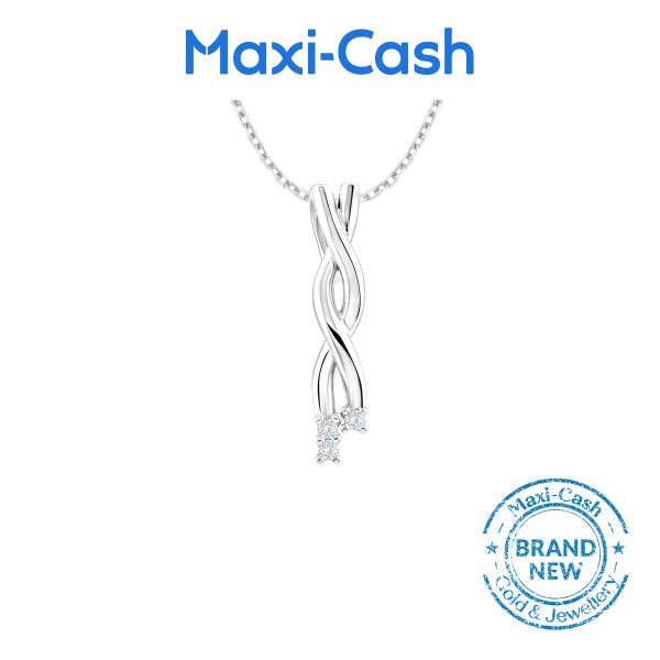 Diamond Intertwined Love Pendant in 14K White Gold
