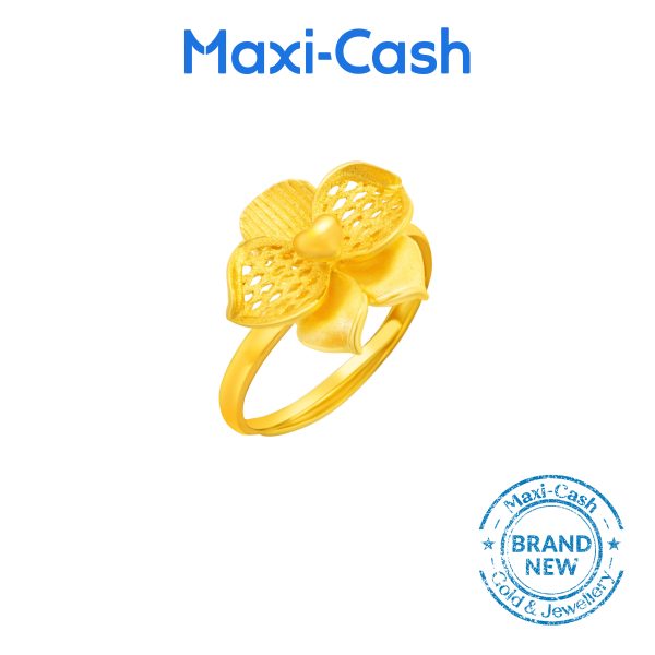 Orchid Elegance Ring in 999 Gold