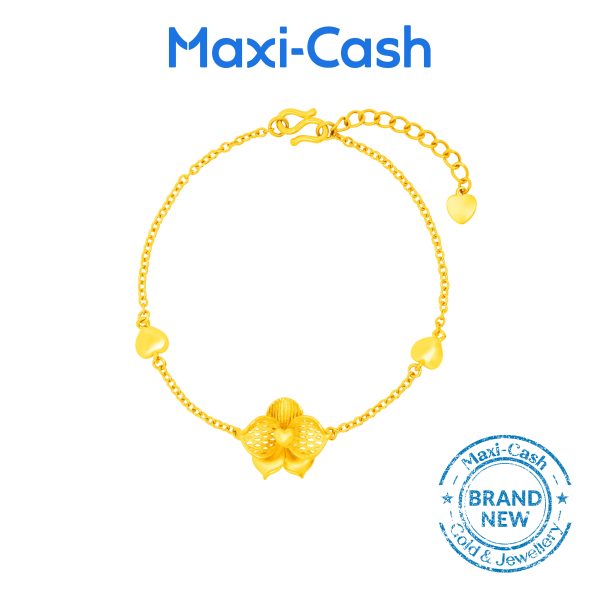 Orchid Elegance Bracelet in 999 Gold
