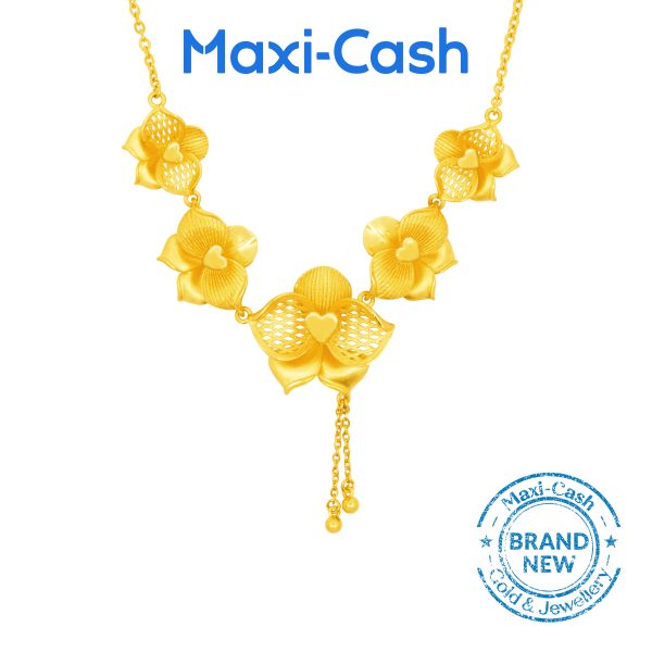 Orchid Elegance Necklace in 999 Gold