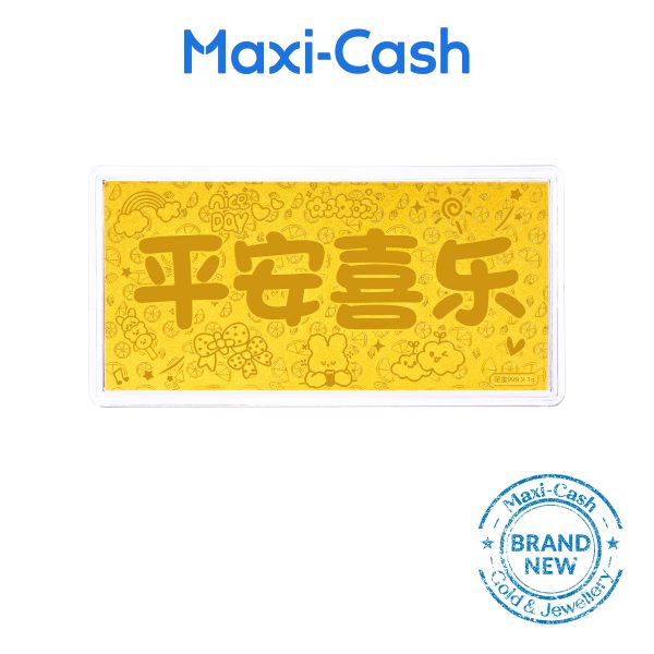 Peace and Happiness Gold Bar in 999 Gold